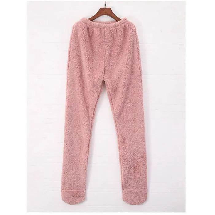 Women Coral Fleece Socks Leggings Winter Warm Sleepwear Ankles Knees Guard Women Home Pants Thick Pajamas Pant - EX-STOCK Canada
