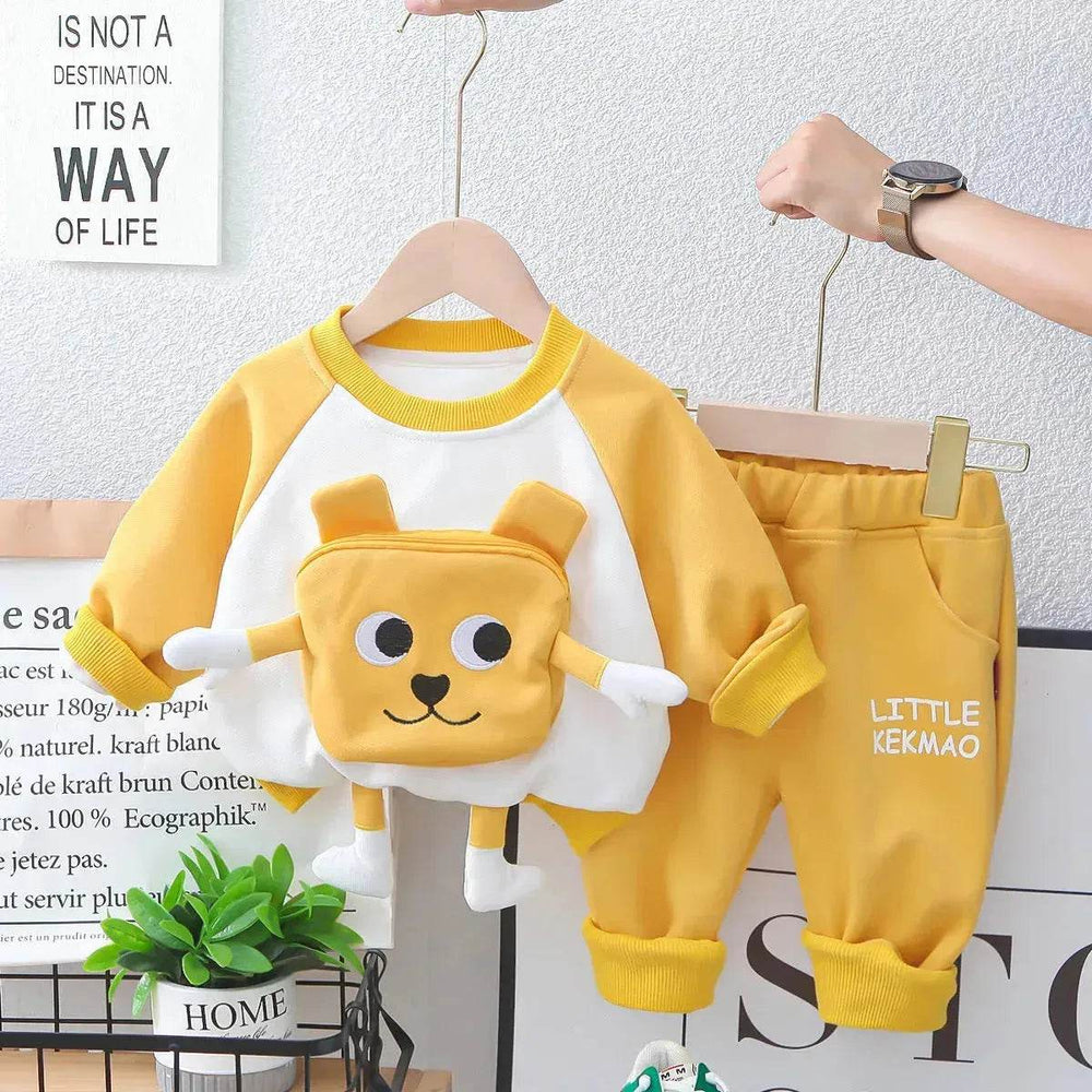 Neutral Cartoon Autumn Clothes Suit Western Style Neutral two piece for kids - EX-STOCK Canada