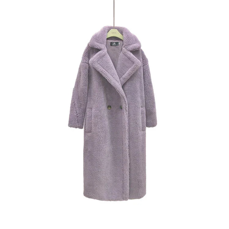Plush Coat Ladies Long Lamb Coat Winter EX-STOCK Canada