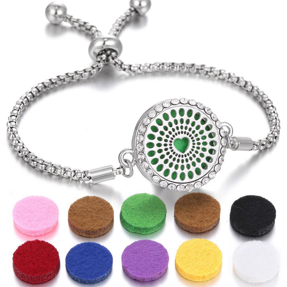 Bracelet d'aromathérapie kaléidoscope 2024 Nouveau Parfum Diffuseur d'huile essentielle Médaillon Bracelet Charms Bijoux diffuseur d'arôme pour femmes - EX-STOCK Canada
