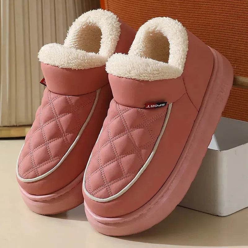 Winter Plush Cotton platform Shoes Warm Thick-bottom Waterproof Home Slippers All-match Indoor Outdoor Garden Shoes For Women - EX-STOCK Canada