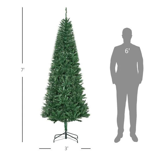 6.9ft Artificial Christmas Tree W Metal Stand Spruce Branch Tips Green EX-STOCK Canada