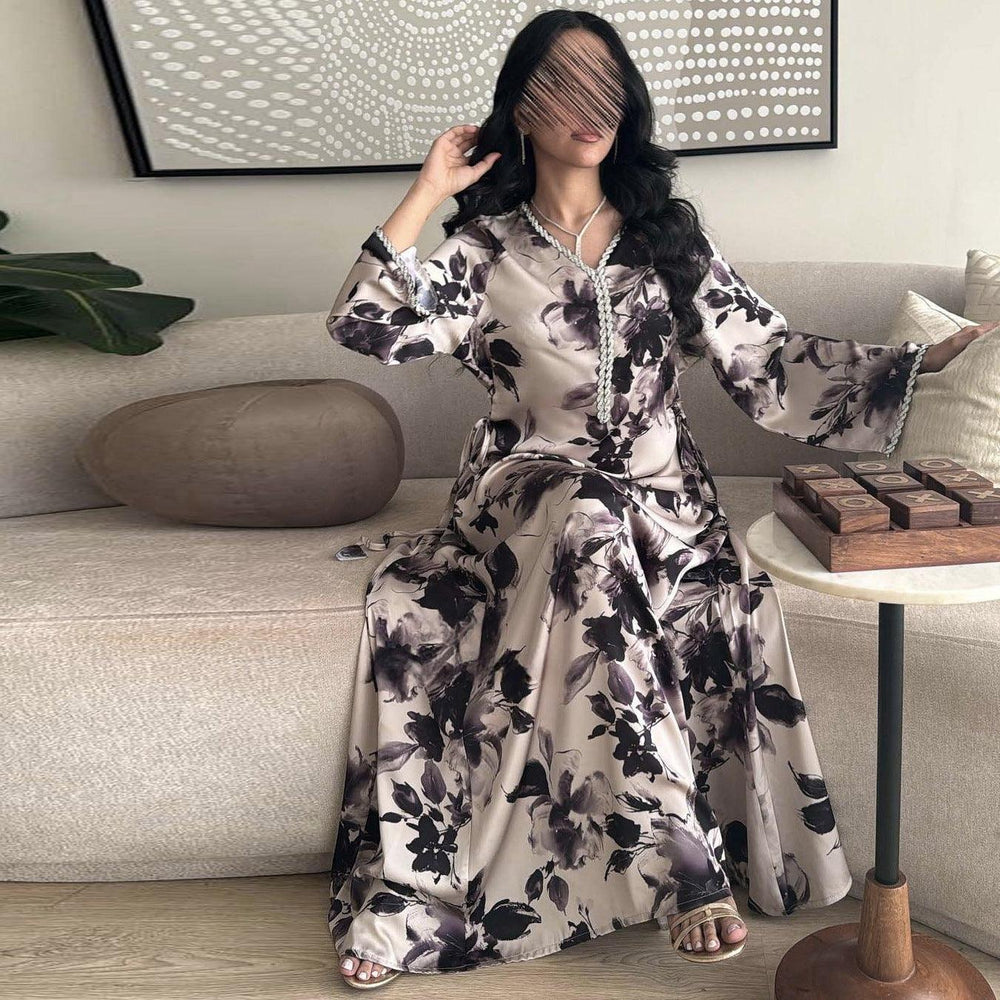Muslim Arabic Dubai Printed Robe EX-STOCK Canada