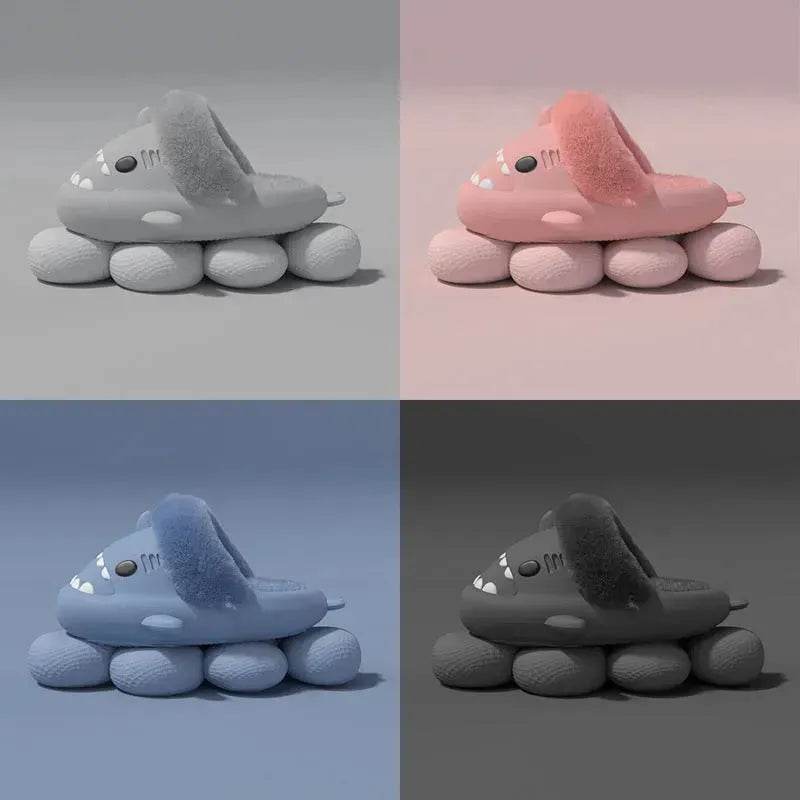 Winter Shark Slippers Detachable Warm Fuzzy Slippers Bedroom House Shoes Women - EX-STOCK Canada