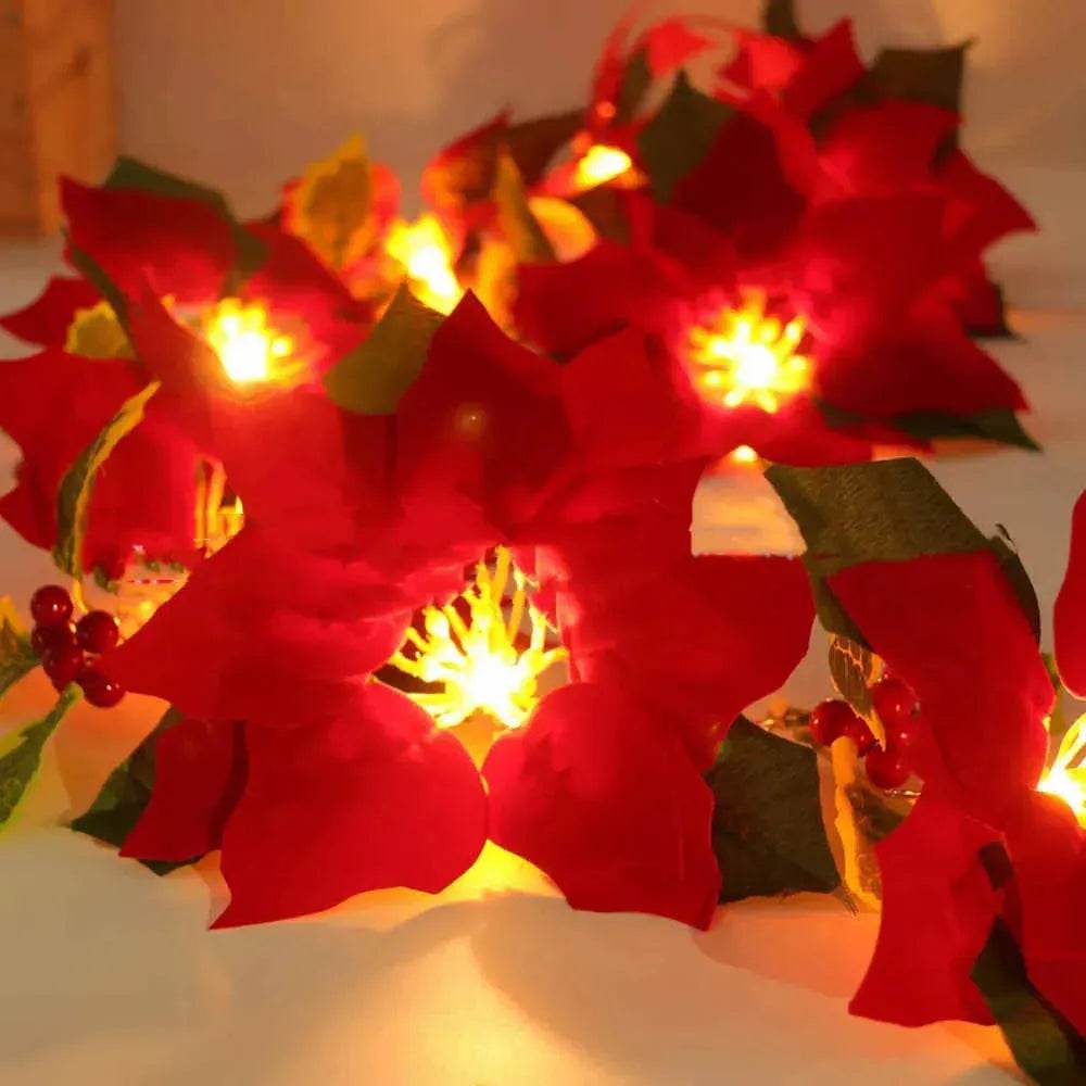 Door Frame Escalator Decoration Red Flower String Lights - EX-STOCK Canada