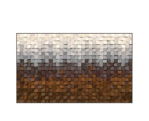 Peinture en bois tridimensionnelle Art mural mosaïque fait à la main