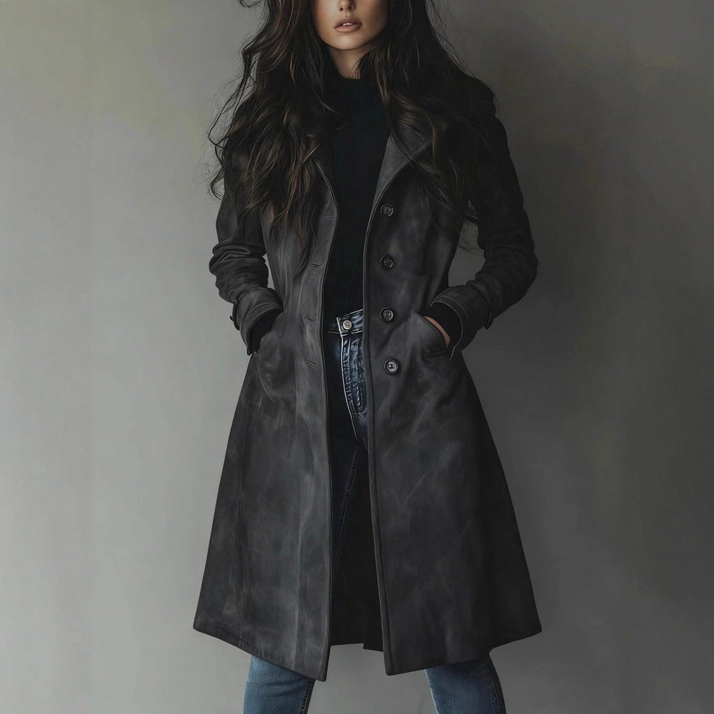 Womens Western Style Long Trench Coat For Fall And Winter EX-STOCK Canada
