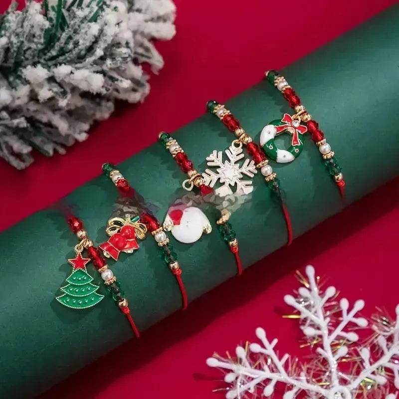5pcs New Christmas Polymer Clay Handmade Beaded Bracelet set - EX-STOCK Canada