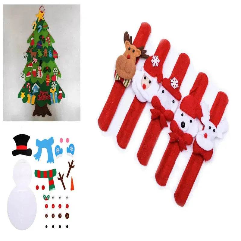 DIY Felt Christmas Tree New Year Toddler Kids Handmade Gift Toys Door Wall Hanging Ornaments Holiday Party Home Decor Set - EX-STOCK Canada