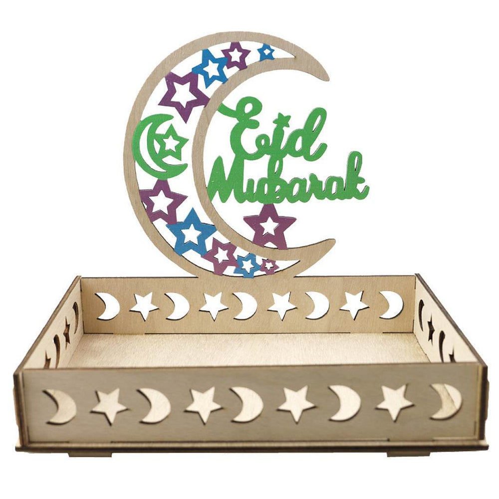 Wooden Ornament Eid Al Fitr Table Decoration coffee Tray - EX-STOCK Canada