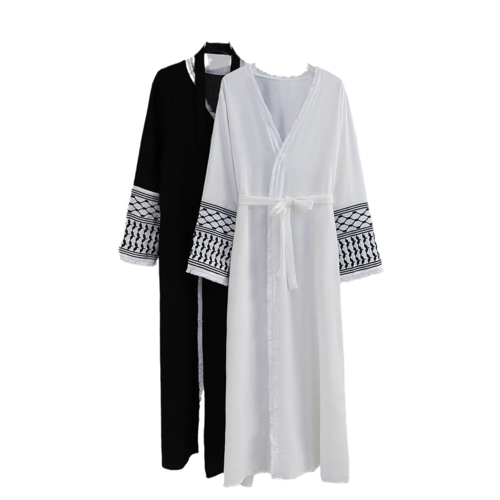 Elegant Cardigan Embroidered Muslim Dress Women's Robe - EX-STOCK Canada