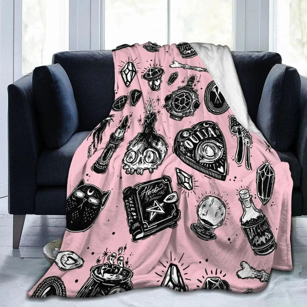 Halloween Witch Blanket Flannel Blanket EX-STOCK Canada