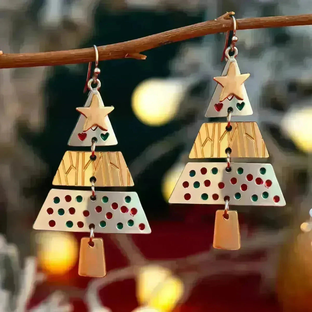 Christmas Tree Necklace And Earrings Fashion Pendant Necklace Suit - EX-STOCK CANADA