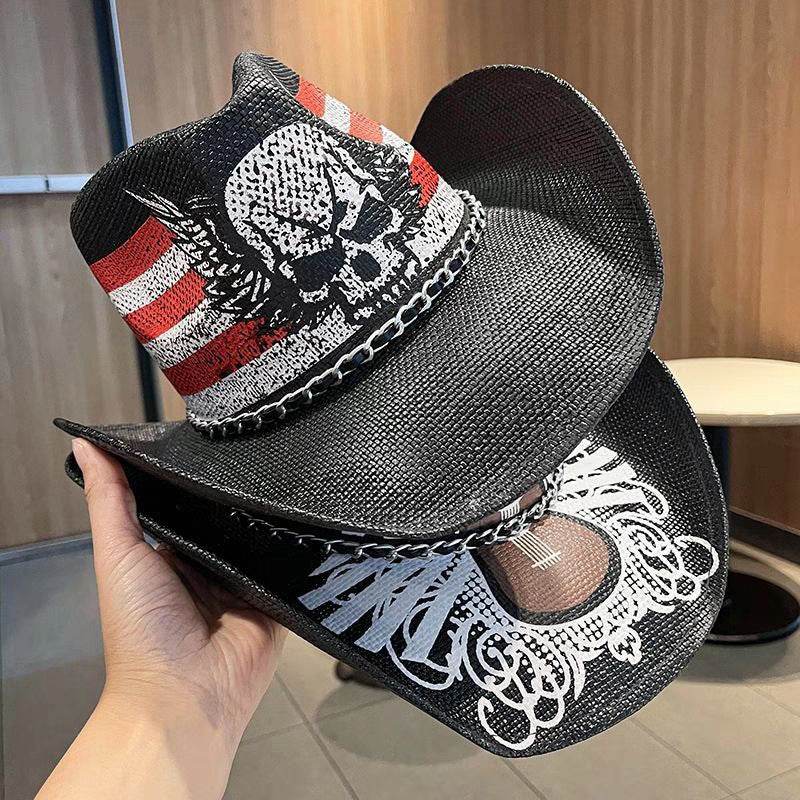 Summer Outdoor Ethnic Style Felt and Straw Cowboy Hat - EX-STOCK Canada