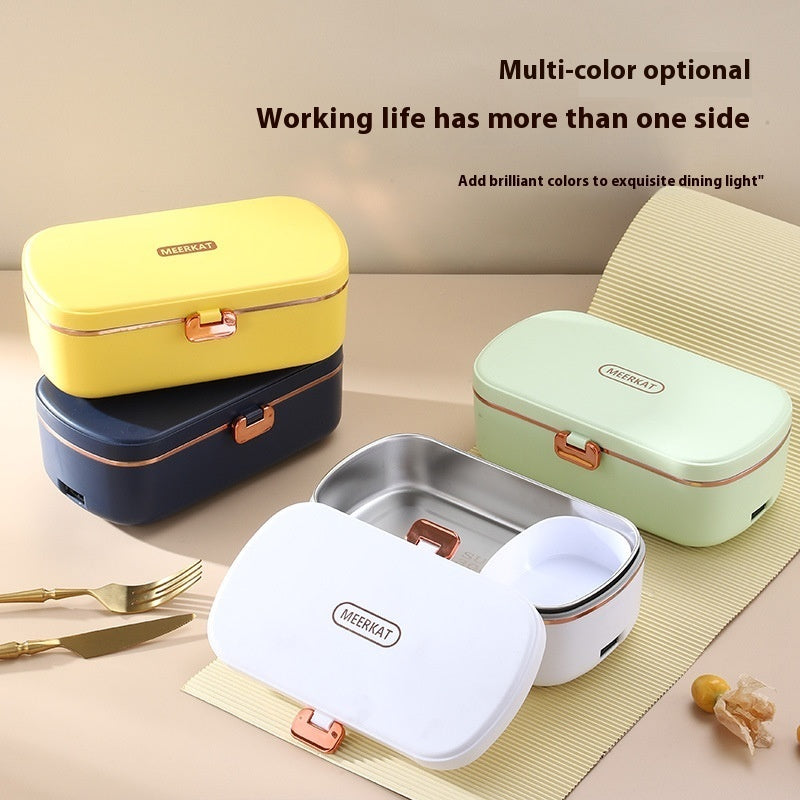 Mini Heating Insulated Lunch Box Plug-in Electric Office Worker Student Bento Stainless Steel Liner Gift EX-STOCK