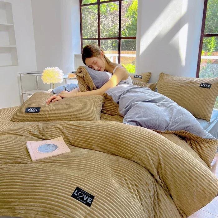 Housse de couette en velours double face en flanelle pour l'hiverEX-STOCK Canada