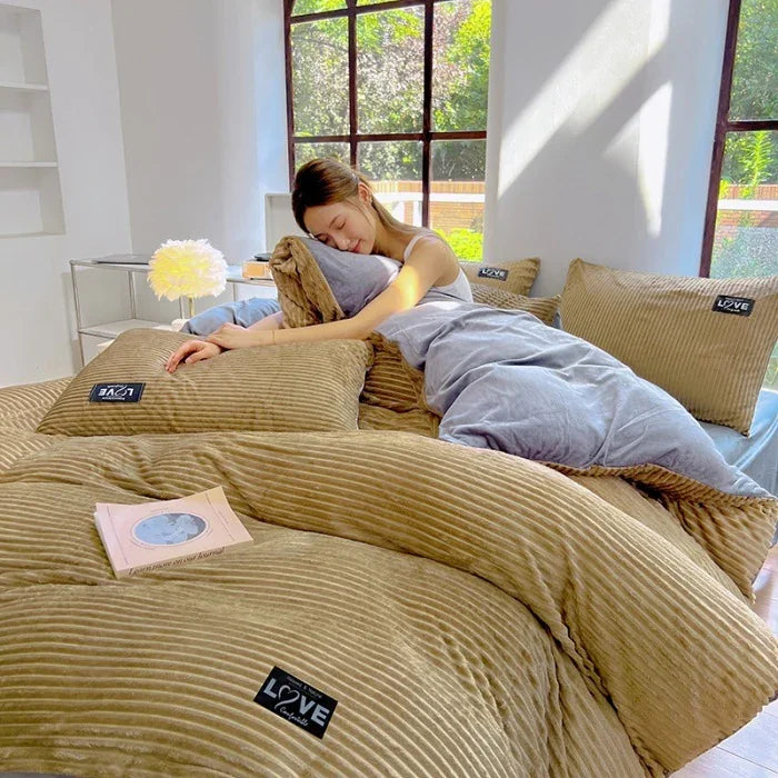 غطاء لحاف من المخمل الفلانيل مزدوج الوجه لفصل الشتاءEX-STOCK Canada