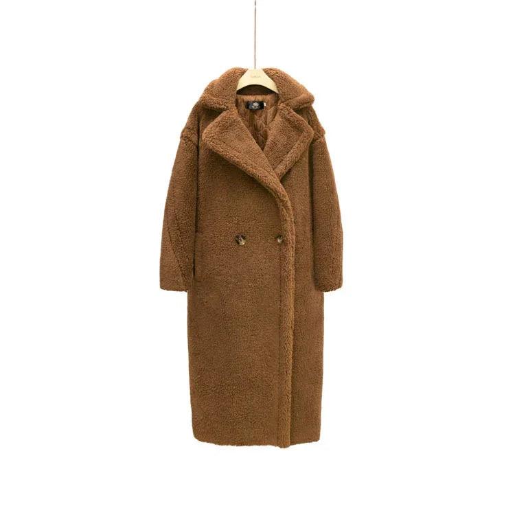 Plush Coat Ladies Long Lamb Coat Winter EX-STOCK Canada