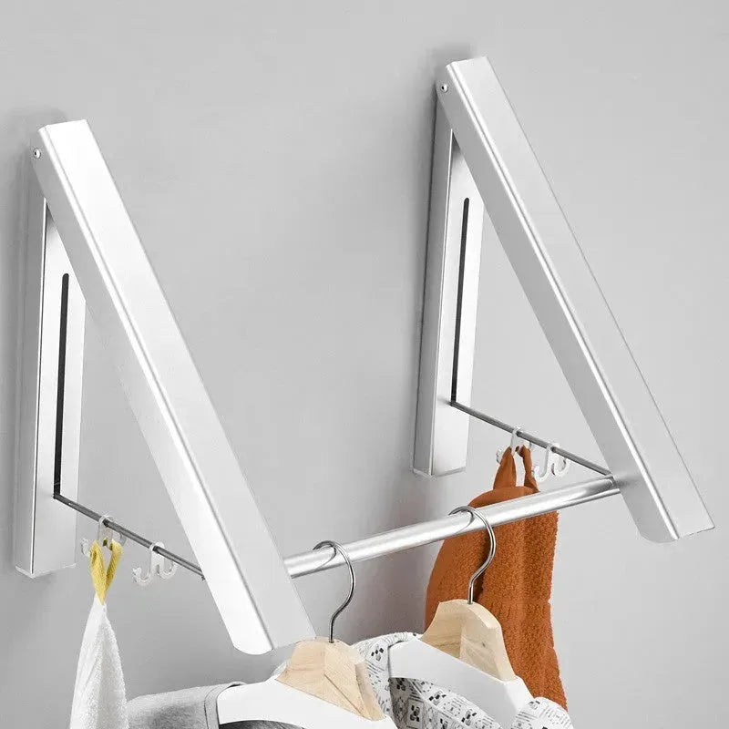 Punch-free Space Aluminum Foldable Invisible Folding Retractable Wall Hanger for Waterproof Hanging Underwear Coat Hanger - EX-STOCK CANADA