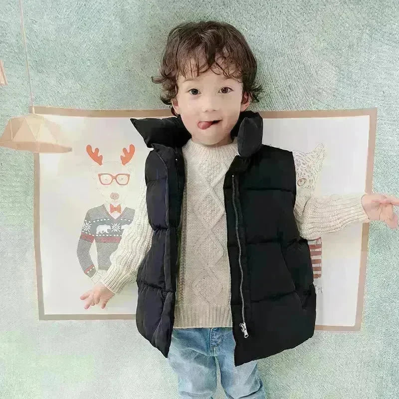 Down Cotton Vest Autumn And Winter Waistcoat Winter Clothing Children Sleeveless Puffer jacket - EX-STOCK CANADA