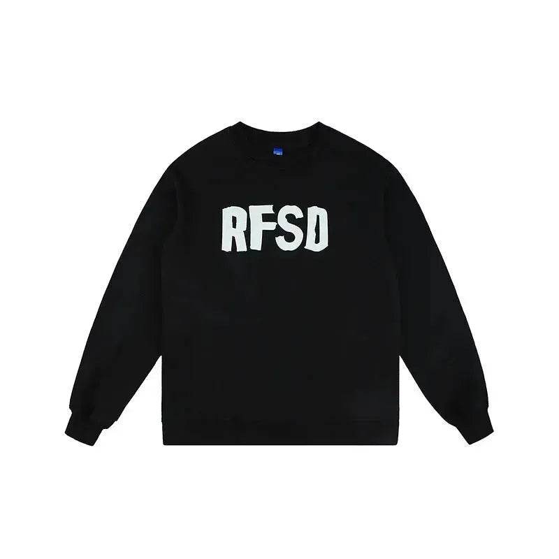 Fleece-lined Loose Street Drop-shoulder Printed Round Neck Sweatshirt Unisex - EX-STOCK Canada