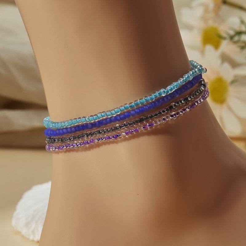 Luminous Bead Colored Beaded Anklet Bracelet - EX-STOCK Canada