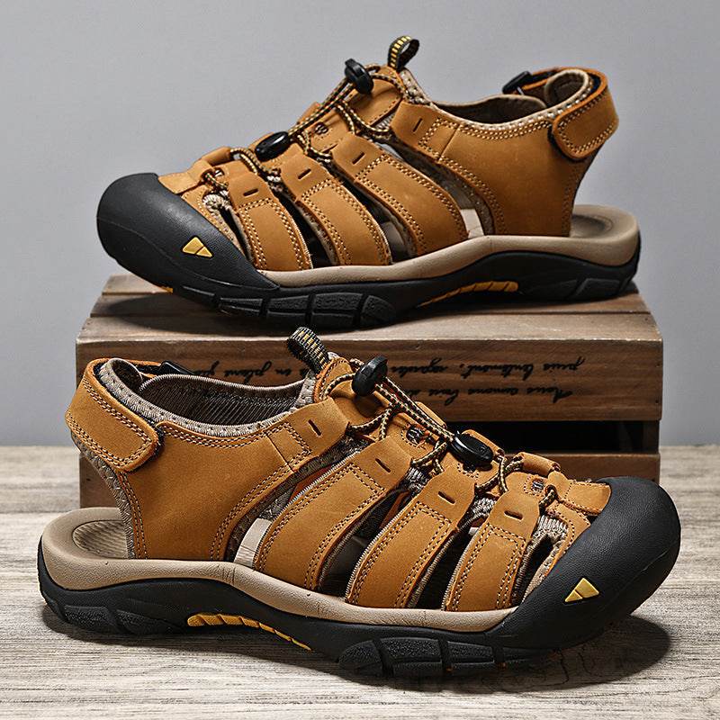 Top Layer Leather Plus Size Men's Beach Sandals EX-STOCK CANADA