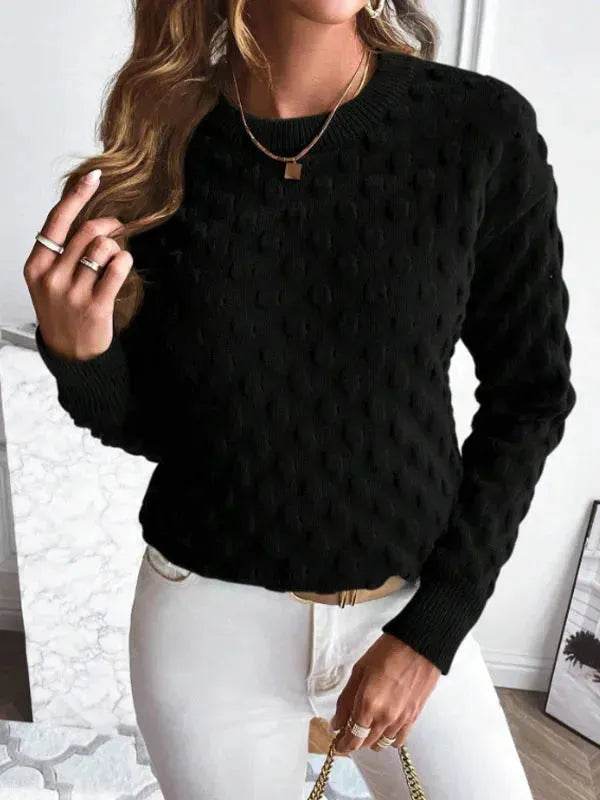 Pullover Round Neck Long Sleeves Knitwear Cashmere sweater Top women - EX-STOCK Canada