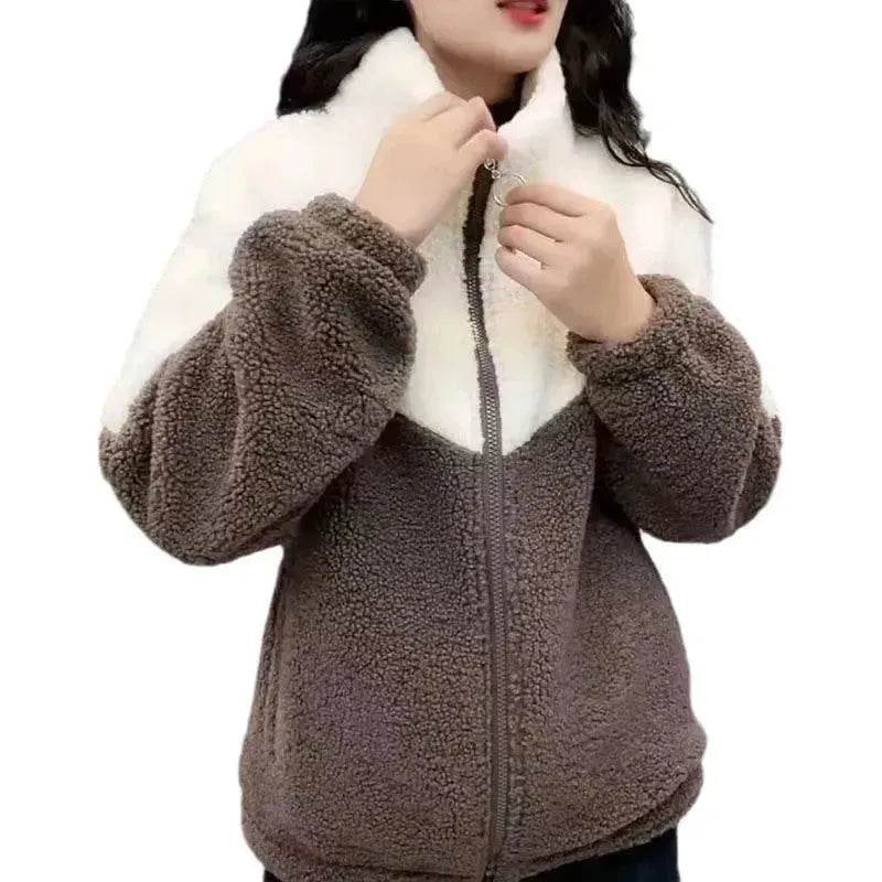 Fashionable Women's Woolen Jacket Zip up Thickened Winter coat - EX-STOCK Canada