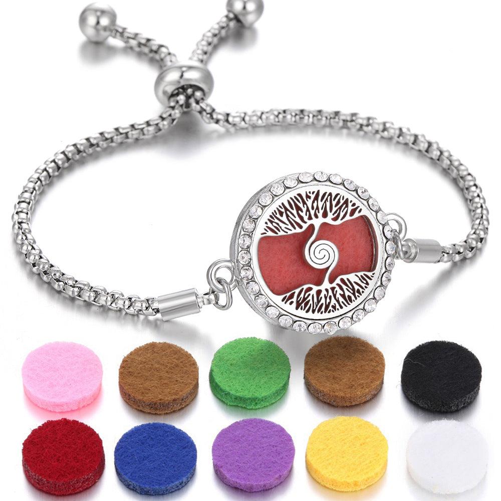 Bracelet d'aromathérapie kaléidoscope 2024 Nouveau Parfum Diffuseur d'huile essentielle Médaillon Bracelet Charms Bijoux diffuseur d'arôme pour femmes - EX-STOCK Canada