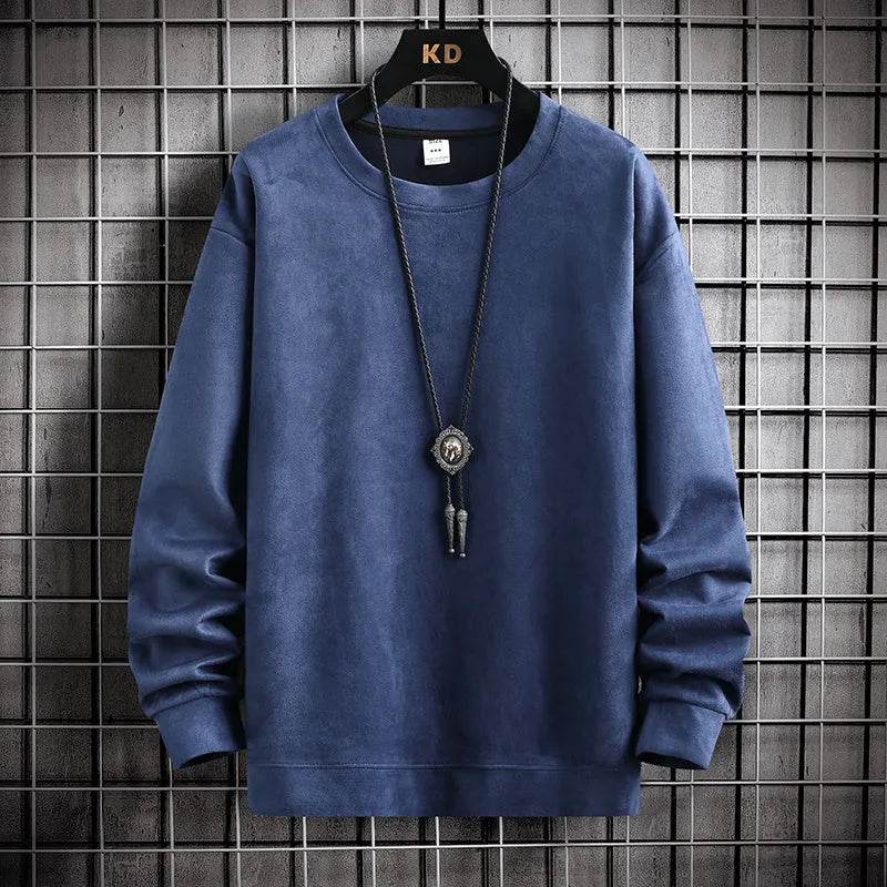 Suede Sweatshirt Men's Spring And Autumn New American Style Pullover - EX-STOCK Canada
