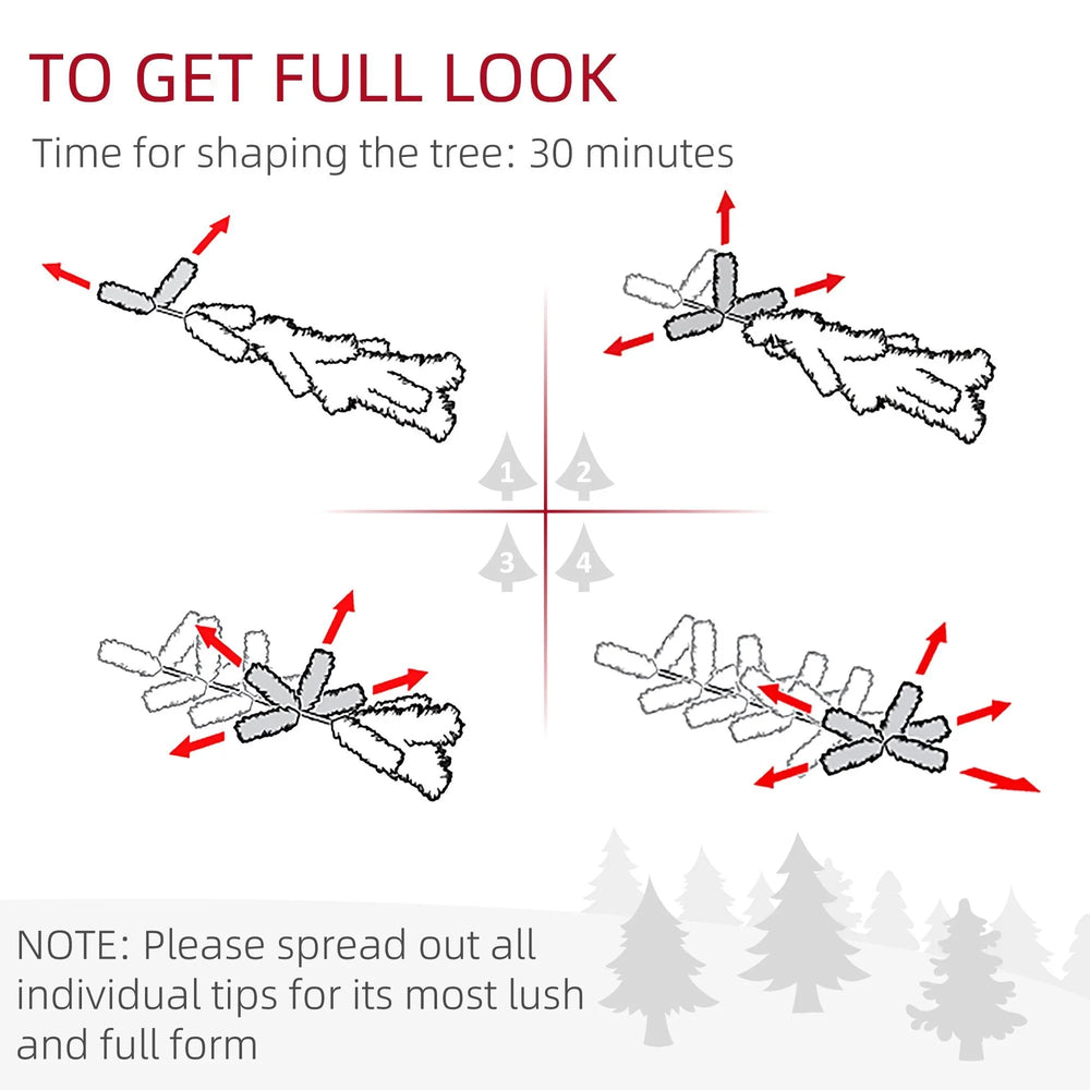 7ft Flocked Christmas Tree, Pencil Artificial Christmas Tree With Realistic Branches EX-STOCK Canada