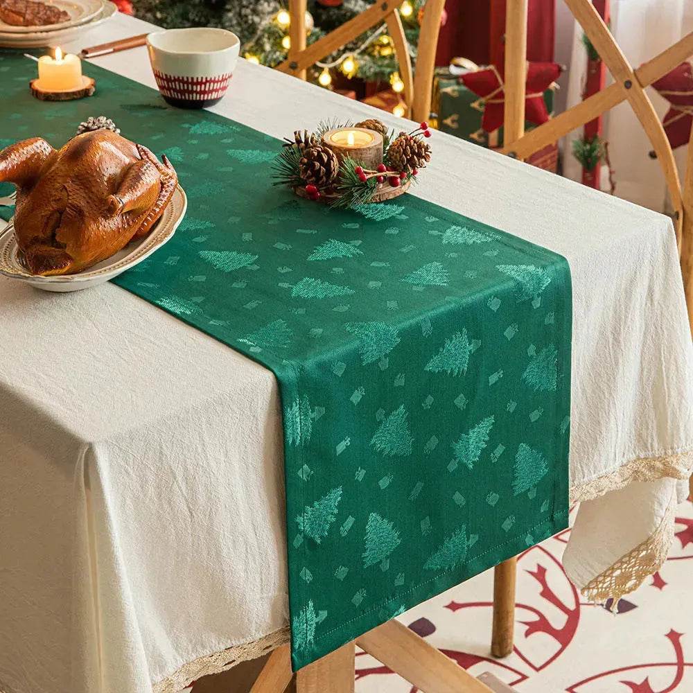 Christmas Table Runner Dark Jacquard Dining Table - EX-STOCK Canada