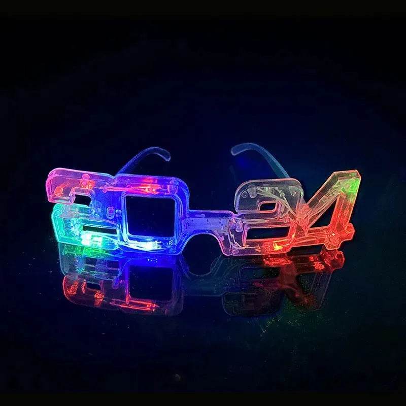 LED Glowing New Year Glasses 2024 Glitter Glasses For Party Evening Decoration - EX-STOCK Canada