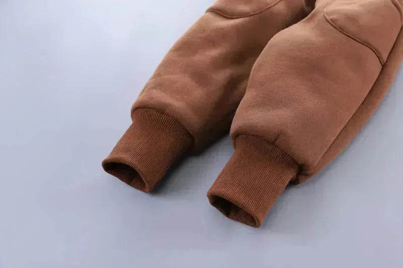 Boys' Suit Autumn Fashionable Fleece-lined Three-piece Set Baby Winter Fashionable Clothing - EX-STOCK Canada