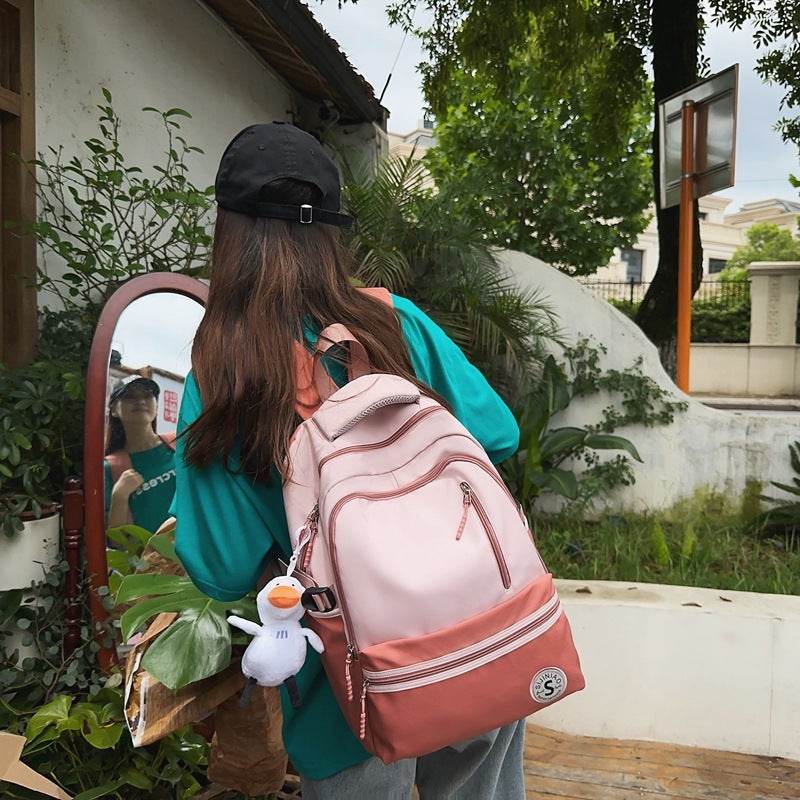 Retro Contrast Color Casual Backpack For Women - EX-STOCK Canada