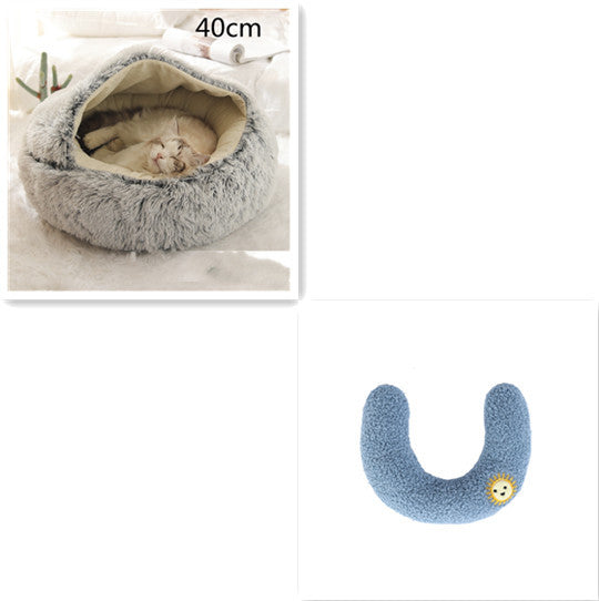 2 In 1 Dog And Cat Bed Pet Winter Bed Round Plush Warm Bed House Soft Long Plush Pets Bed Pet Products EX-STOCK Canada