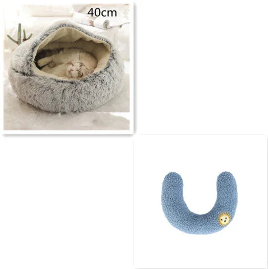 2 In 1 Dog And Cat Bed Pet Winter Bed Round Plush Warm Bed House Soft Long Plush Pets Bed Pet Products EX-STOCK Canada
