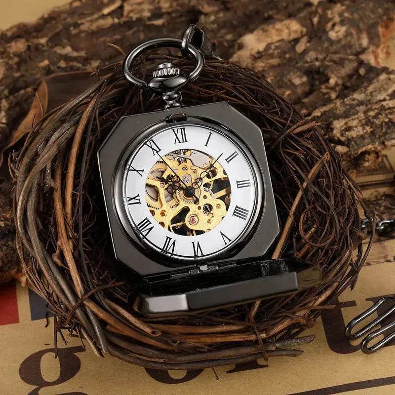 Men's Fashion Casual Flip Hollow Mechanical Pocket Watch - EX-STOCK Canada