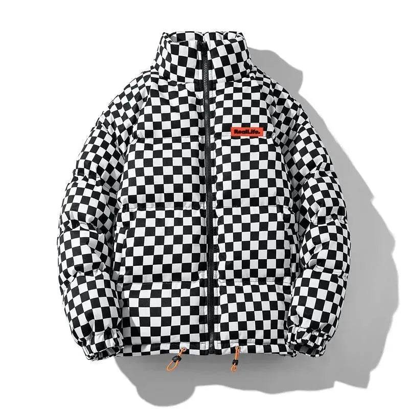 New Fall Winter Checkered Cotton padded Down Puffer Jacket men - EX-STOCK Canada