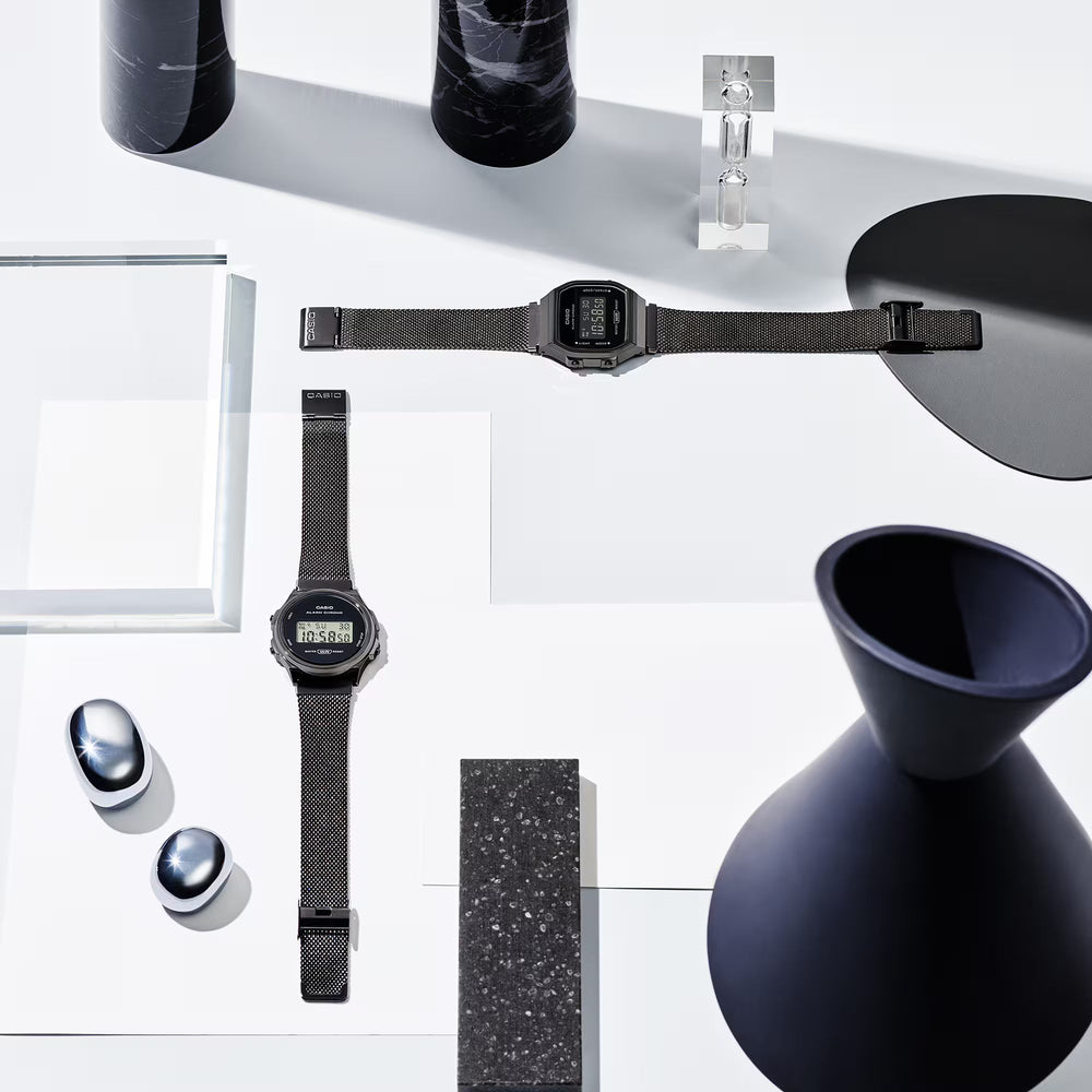 CASIO Iconique Go Rétro Boîtier Gunmetal et Noir | A168WEMB-1B