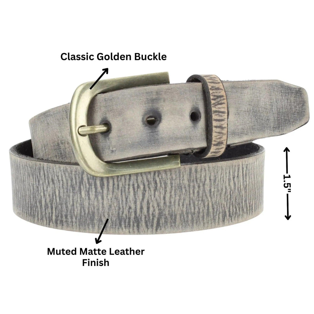 Men's Classic Matte Distressed Variegated Leather Belt EX-STOCK Canada