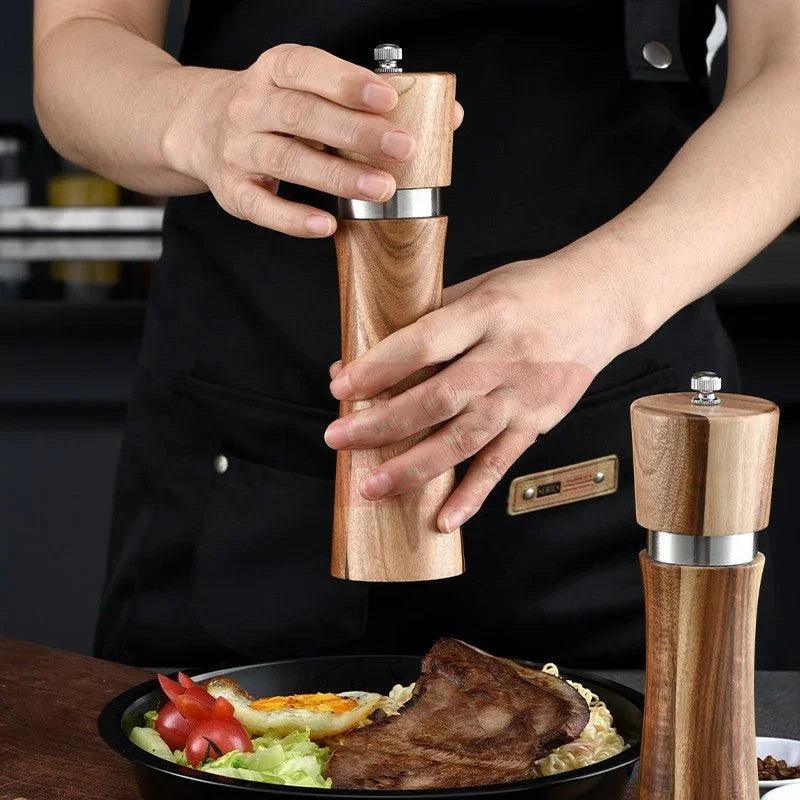 Acacia Wood Ceramic Core Manual Pepper Grinder EX-STOCK Canada