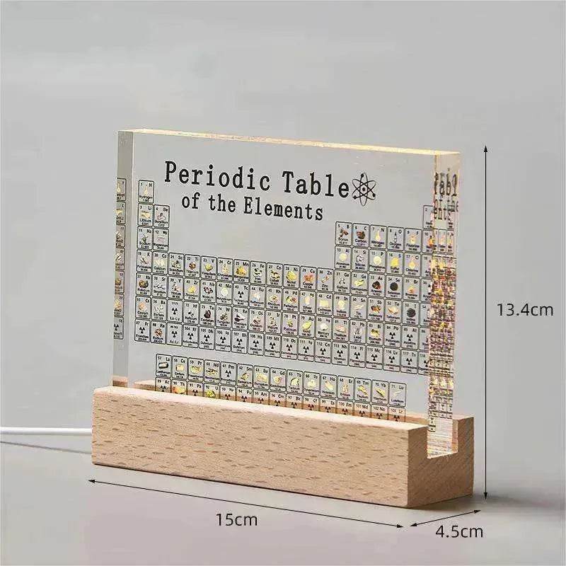 Acrylic Periodic Table: Real Element Samples + Light Base - EX-STOCK Canada
