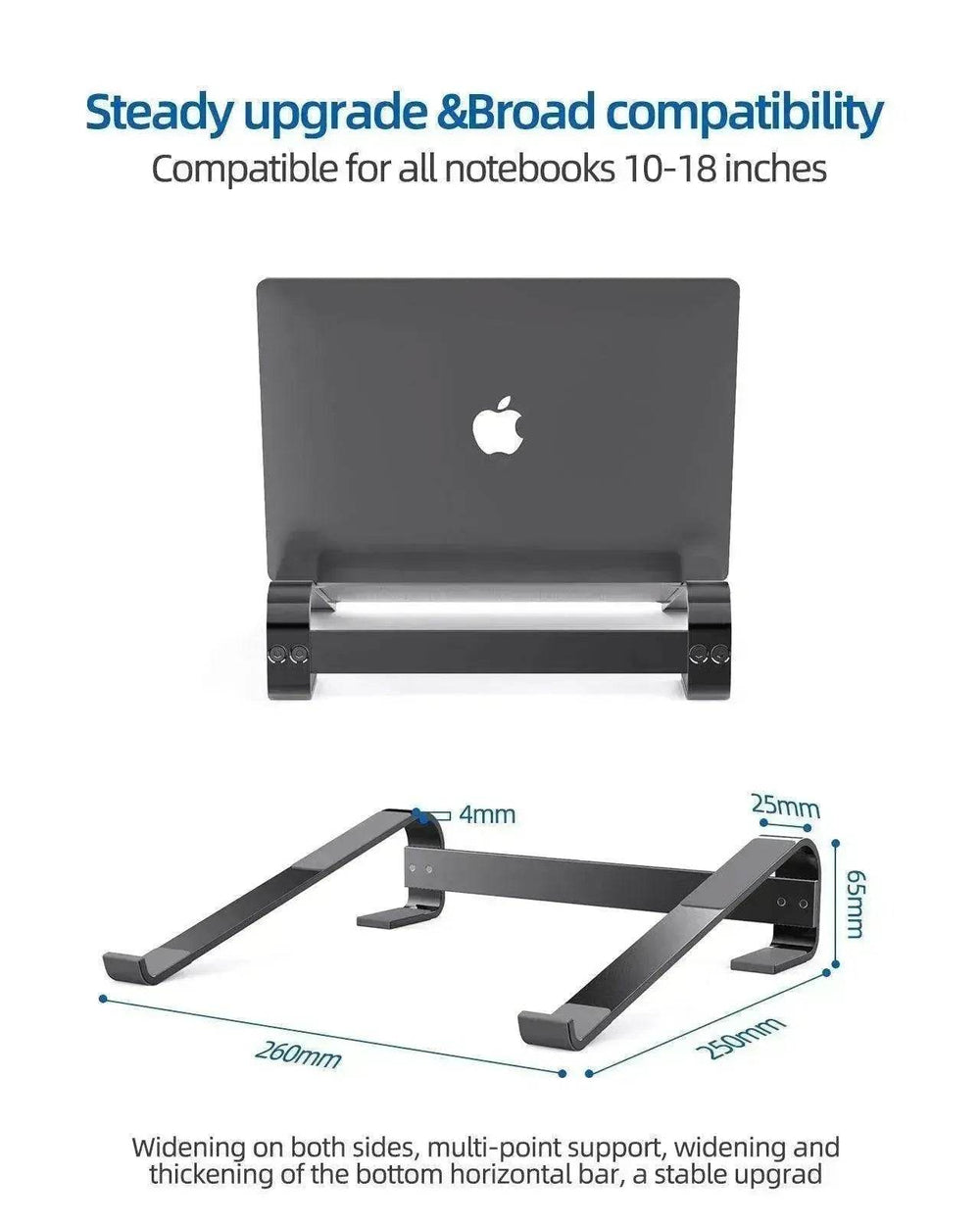 Alum. Portable Laptop Stand: Ventilated, Ergo Holder - EX-STOCK Canada