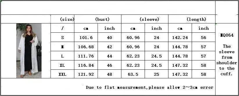 Arab Cardigan Coat Chiffon Patchwork - EX-STOCK Canada