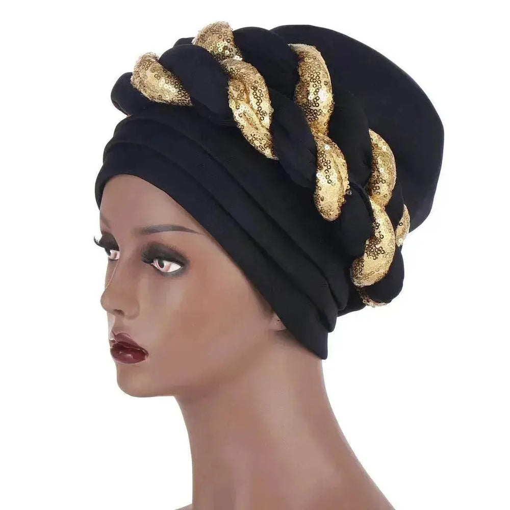 Arab Double Sequined Turban Hat - EX-STOCK Canada