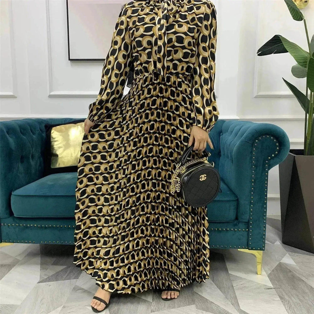 Tenue arabe avec jupe plissée imprimée et grande jupe - EX-STOCK Canada