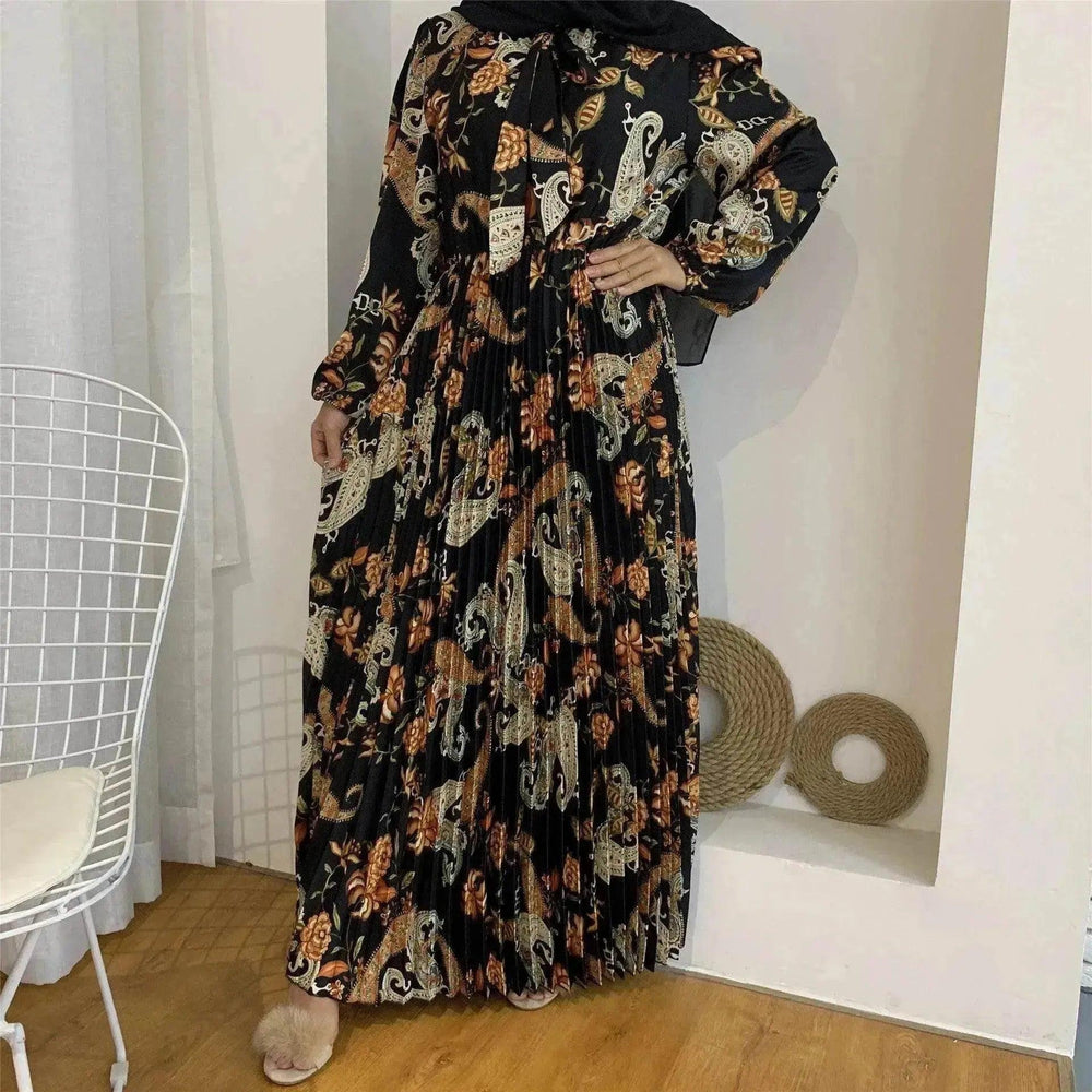 Tenue arabe avec jupe plissée imprimée et grande jupe - EX-STOCK Canada