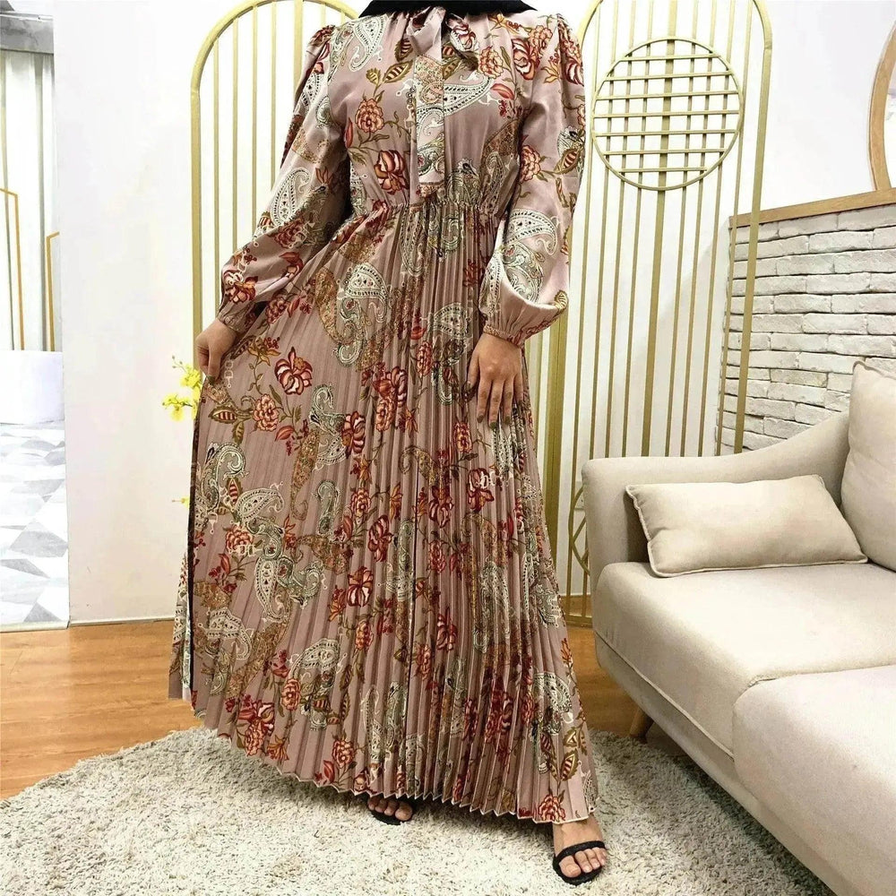Tenue arabe avec jupe plissée imprimée et grande jupe - EX-STOCK Canada